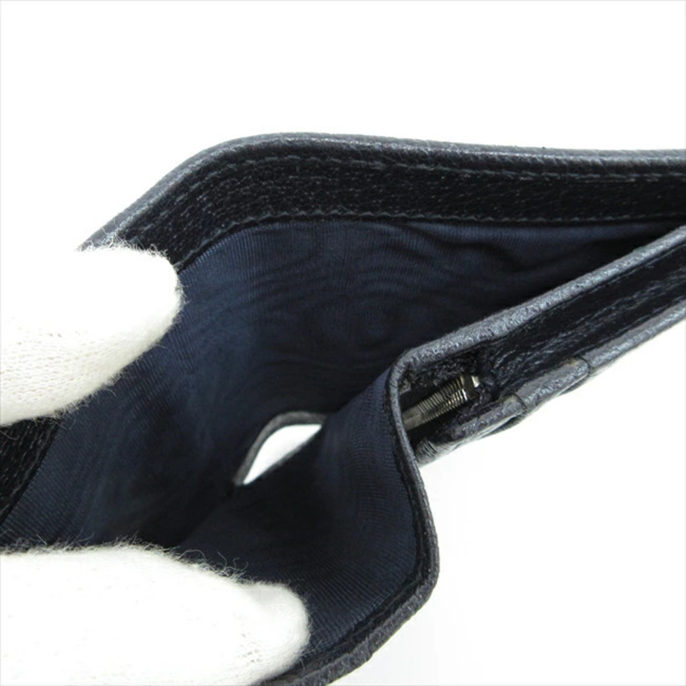 GUCCI GG Supreme Horsebit Bi fold Wallet Compact Navy Blue White Leather - Picture 8 of 9